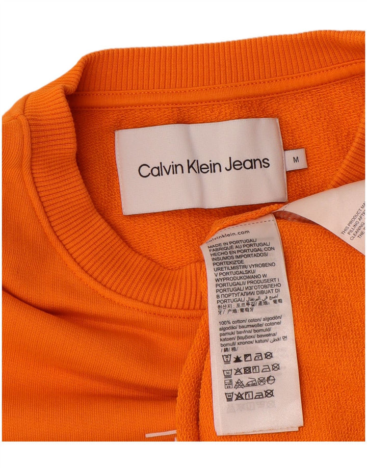 Calvin Klein Jeans Felpa grafica da uomo Maglione cotone arancione medio