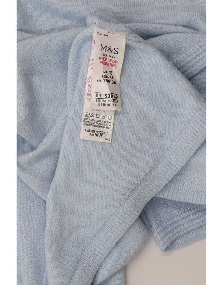 Top camicetta da donna Marks & Spencer UK 16 grande acrilico blu