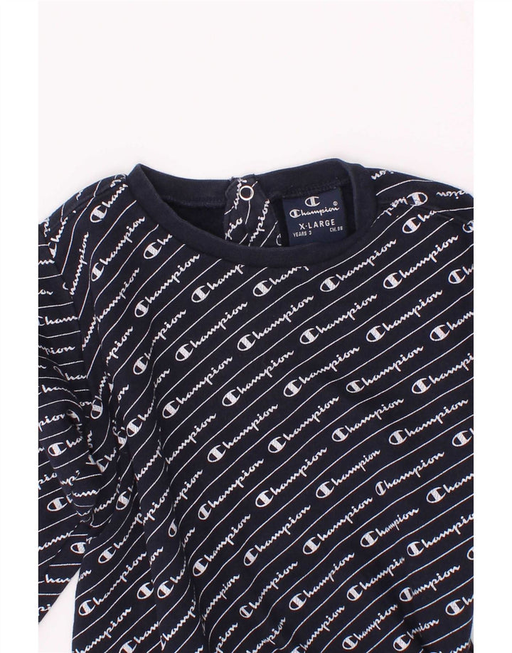 Felpa grafica Champion da ragazzo, 2-3 anni, XL, blu navy