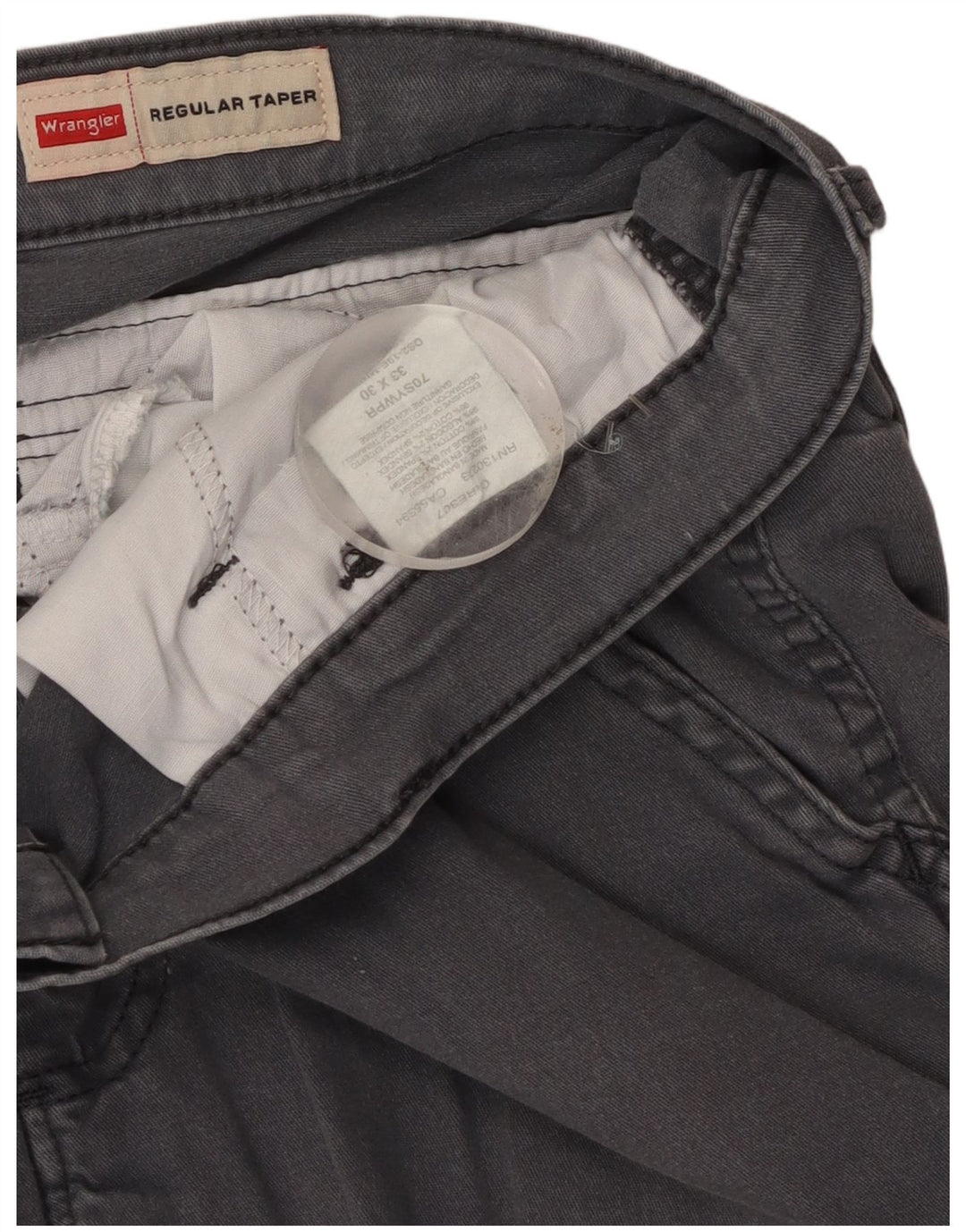 Pantaloni cargo affusolati regolari da uomo Wrangler W33 L30 in cotone grigio