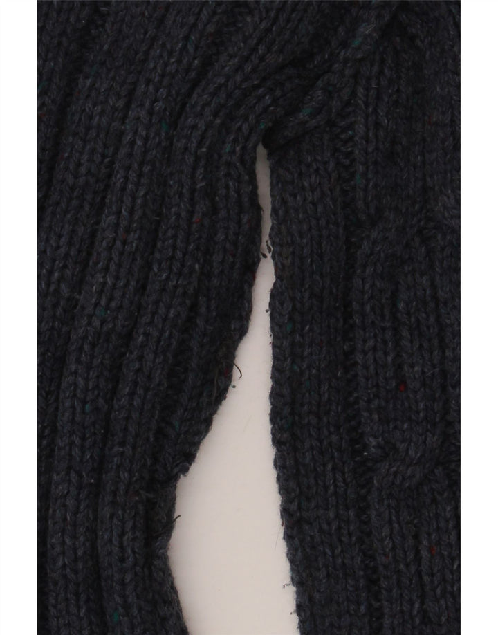 Maglione da uomo con collo con zip Fat Face, lana d'agnello medio blu navy