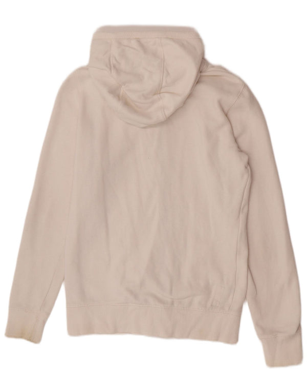 Fat Face Womens Oversized Zip Hoodie Sweater UK 10 Small Off White Cotton