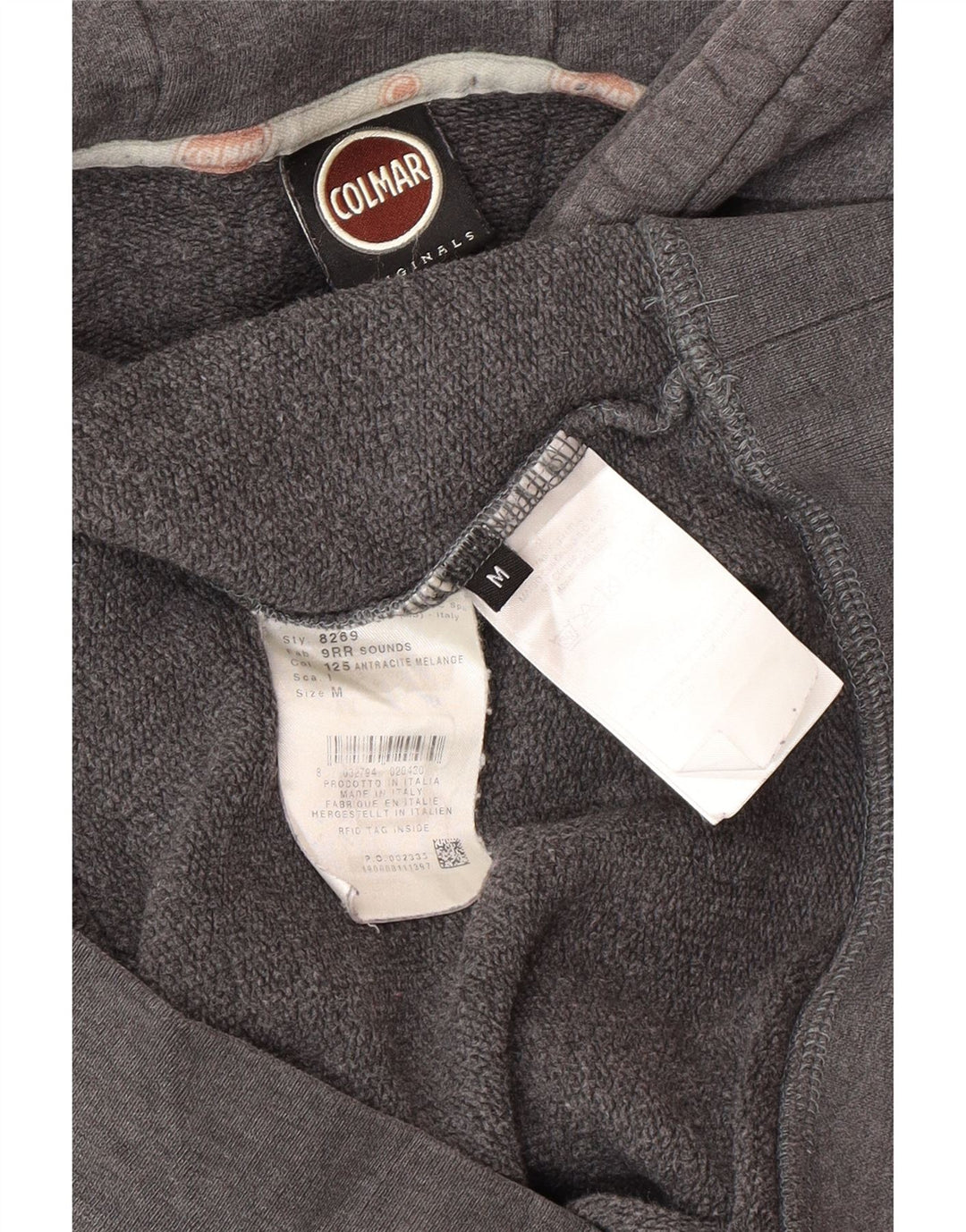 Maglione con cappuccio grafico da uomo Colmar in cotone grigio medio