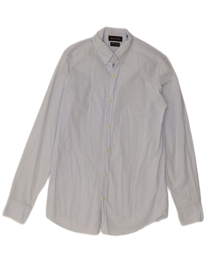 Camicia Uomo Massimo Dutti Piccolo Gessato Blu