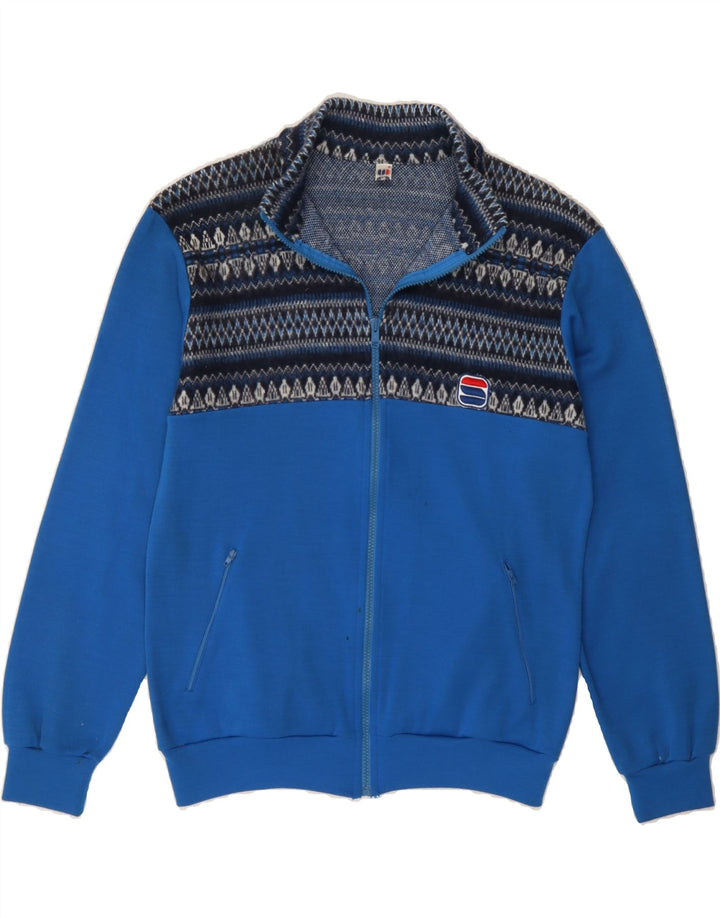 SPORTFUL Mens Tracksuit Top Jacket IT 46 Small Blue Colourblock Wool Vintage Sportful and Second-Hand Sportful from Messina Hembry 