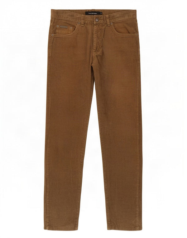 Pantaloni slim da uomo in velluto a coste Calvin Klein W30 L29 in cotone beige