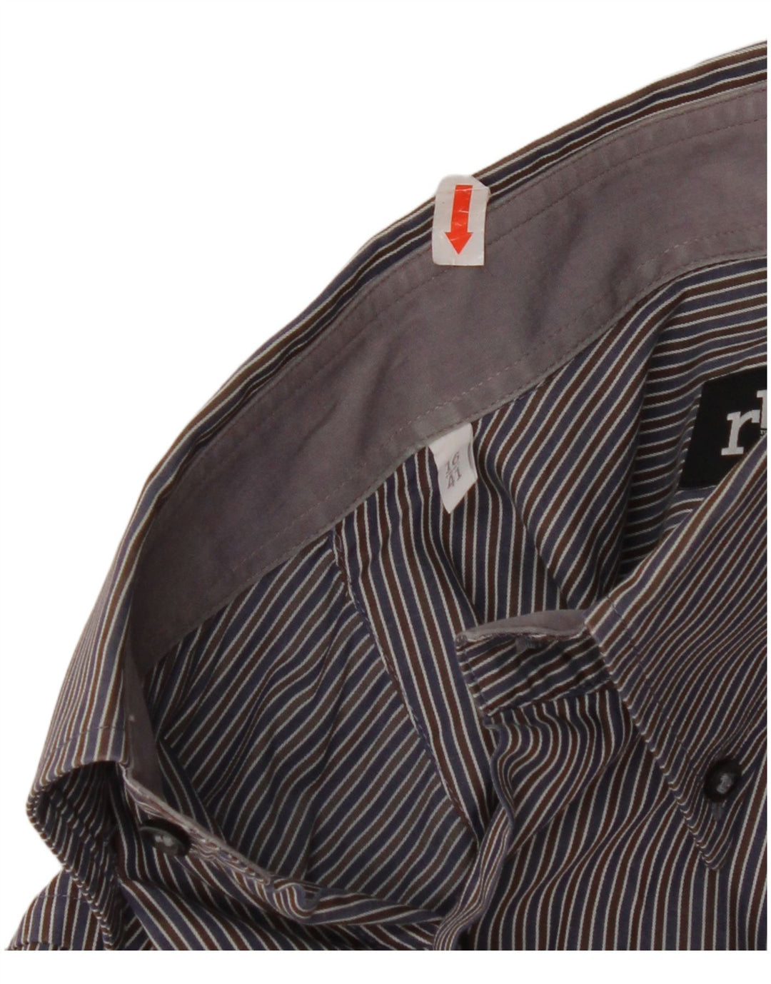Camicia da uomo ROCCOBAROCCO taglia 16 41 grande cotone a righe blu navy