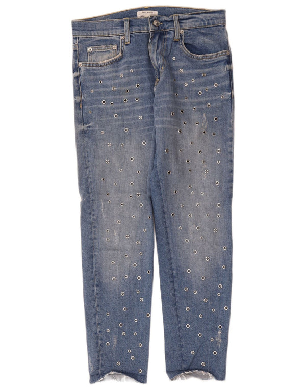 Jeans slim da donna Zara EU 34 2XS W24 L26 Blu maculato