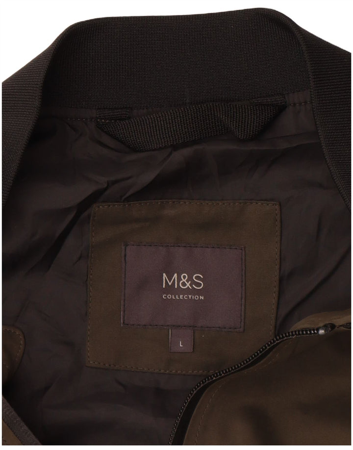 Giubbotto bomber da uomo Marks & Spencer grande in poliestere kaki