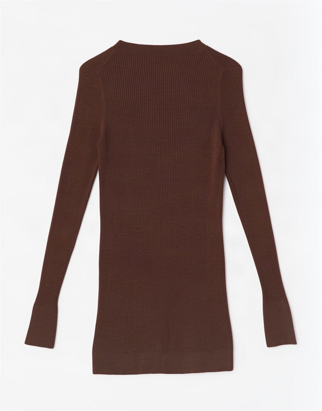 Massimo Dutti Maglione cardigan lungo da donna UK 10 piccolo lana marrone