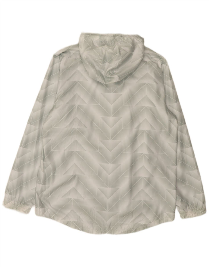 Giacca antipioggia da uomo Adidas con cappuccio UK 40 Large Grigio Poliestere geometrico