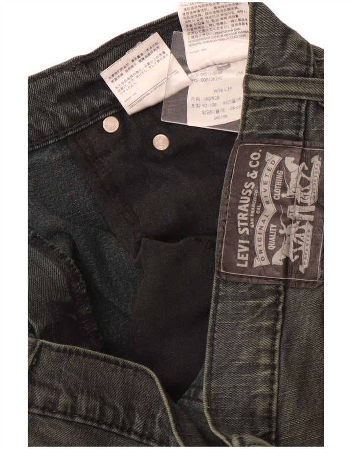 Jeans dritti da uomo LEVI'S W36 L34 cotone verde