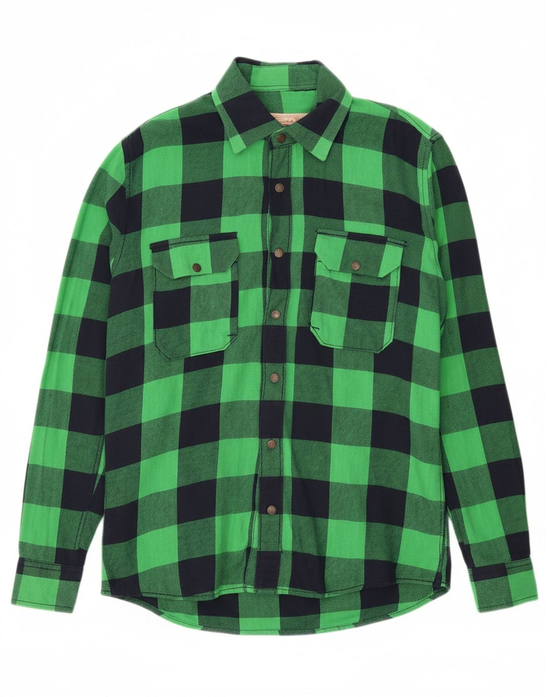 JNCO Mens Flannel Shirt Small Green Gingham Cotton Classic