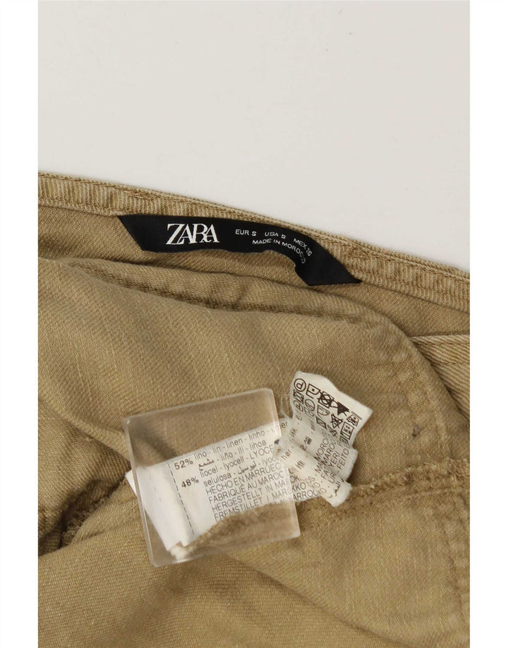 Gonna cargo salopette da donna Zara piccola W26 lino kaki