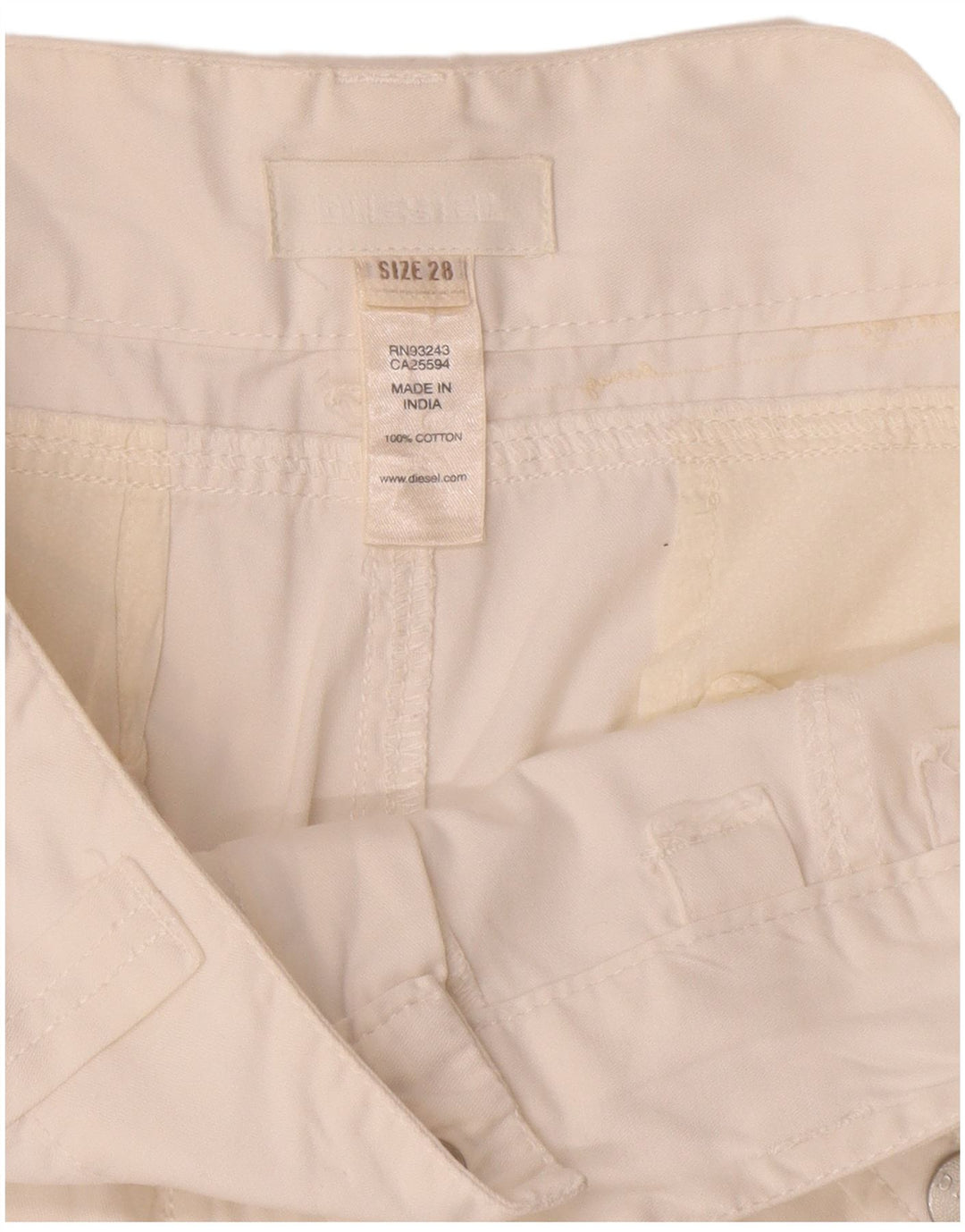 Pantaloncini cargo da donna Diesel W28 cotone bianco medio