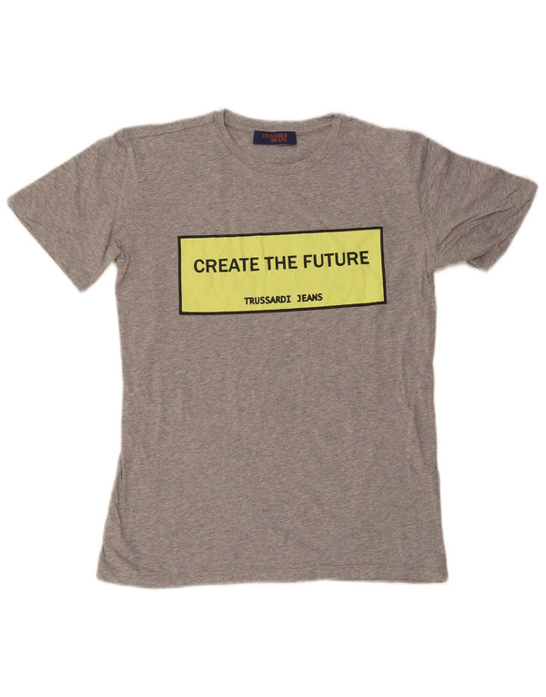 T-shirt grafica da uomo Trussardi Jeans Top piccola grigia chiazzata