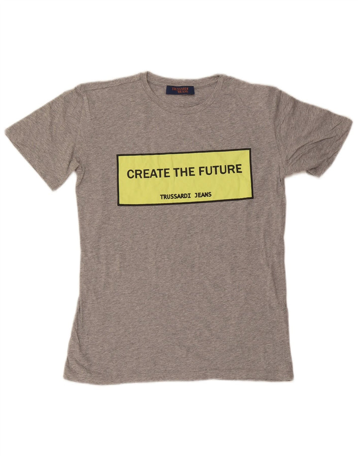 T-shirt grafica da uomo Trussardi Jeans Top piccola grigia chiazzata