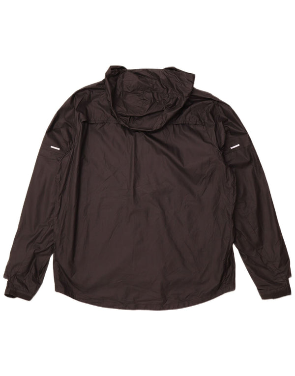 Giacca antipioggia con cappuccio NIKE Storm-Fit da uomo UK 40 grande poliestere nero