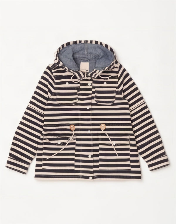 Giacca antipioggia con cappuccio da donna Levi's UK 16 grande cotone blu navy