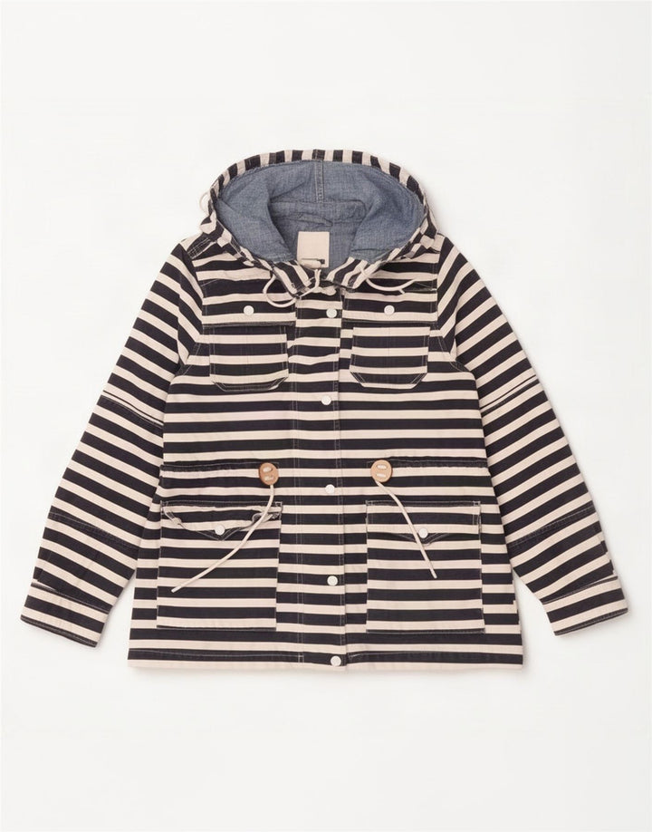 Giacca antipioggia con cappuccio da donna Levi's UK 16 grande cotone blu navy