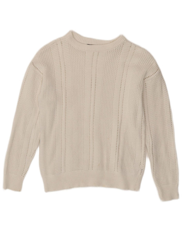 Maglione maglione con scollo a barca da donna Marks & Spencer UK 6 XS cotone bianco
