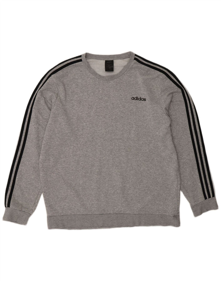 Felpa da uomo Adidas Jumper XL in cotone chiazzato grigio