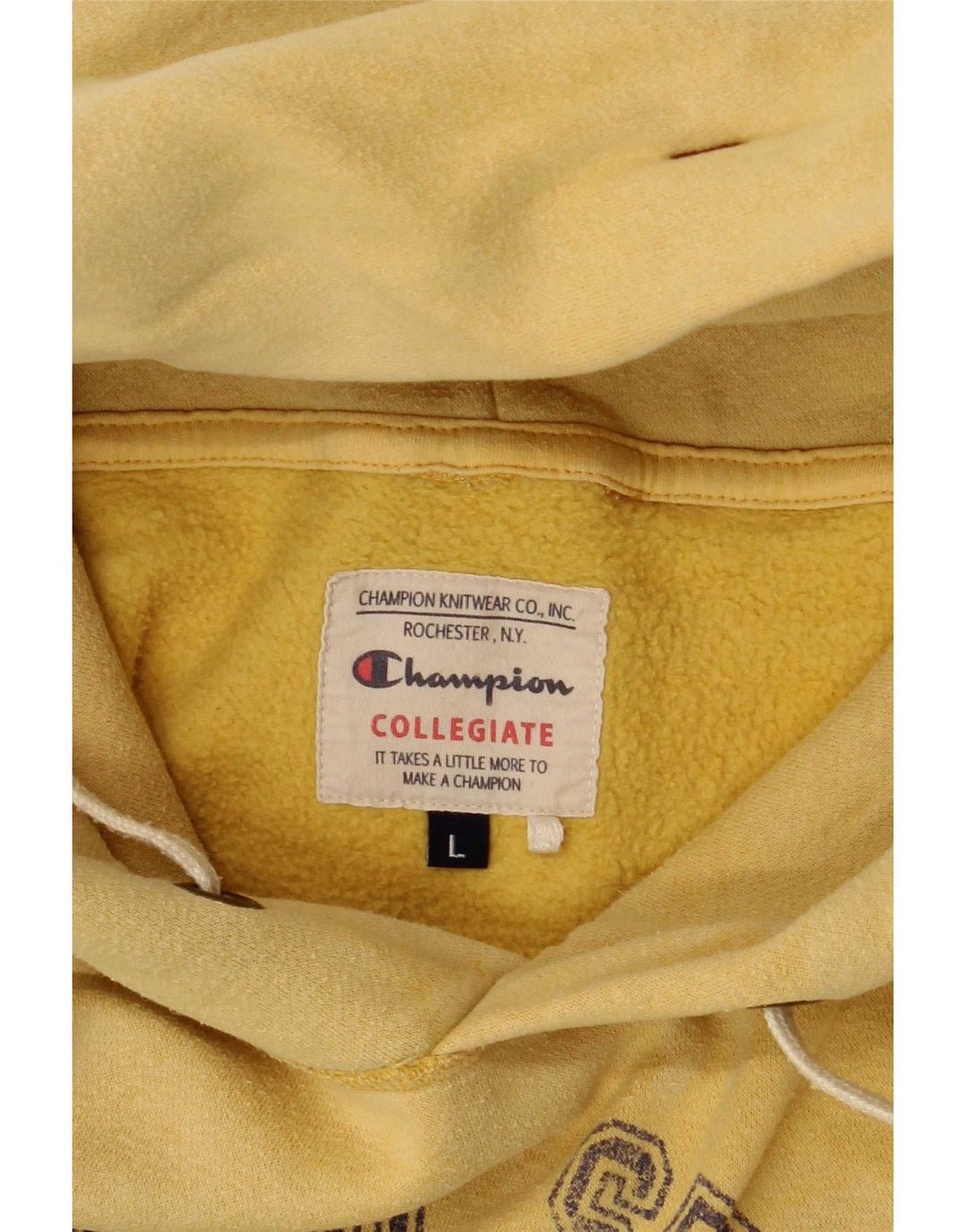 Maglione con cappuccio grafico da uomo Champion grande giallo