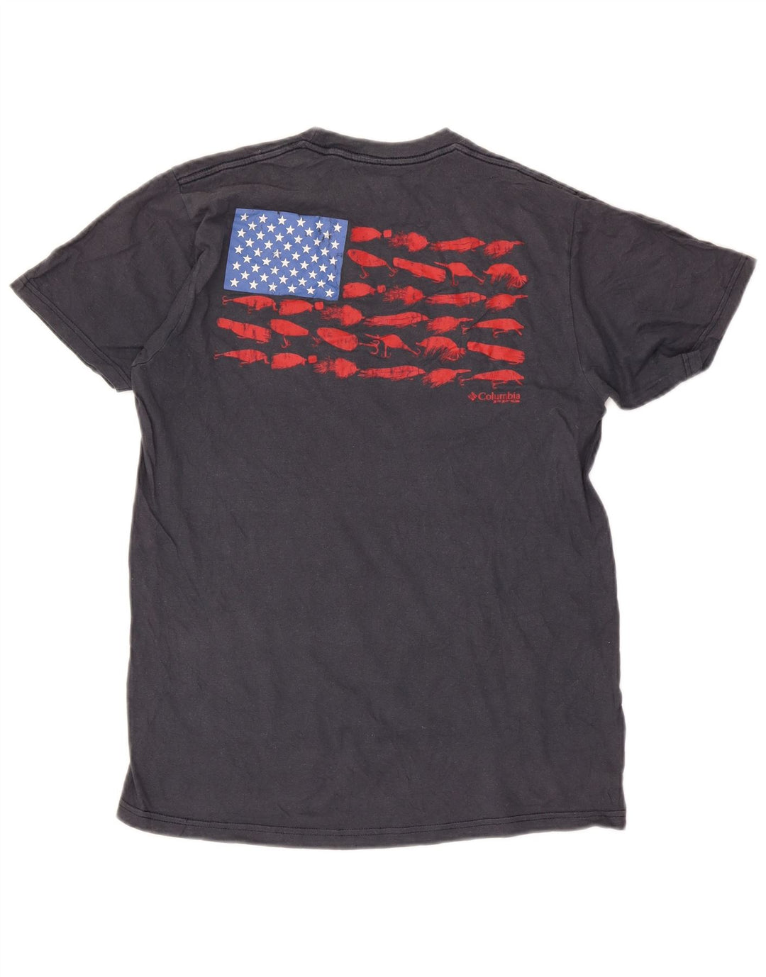 T-shirt grafica da uomo Columbia Top in cotone grigio medio