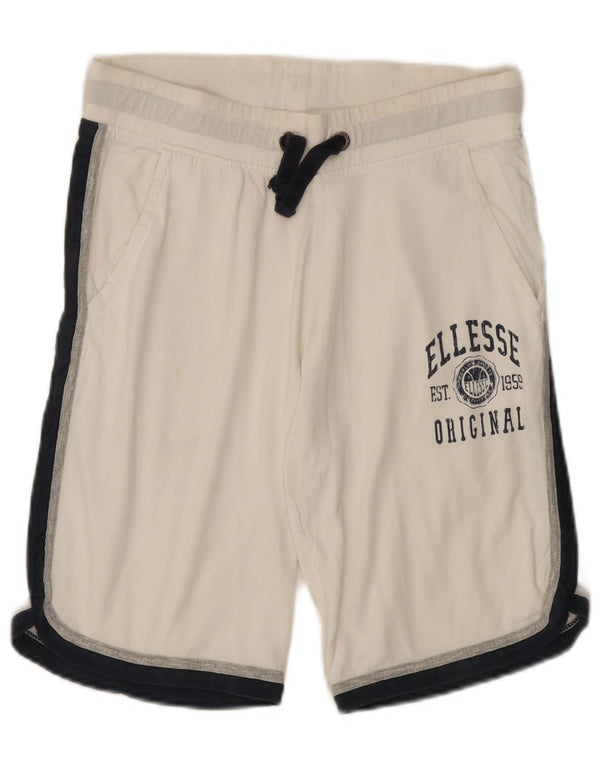 Pantaloncini sportivi grafici da uomo Ellesse, cotone color block bianco medio