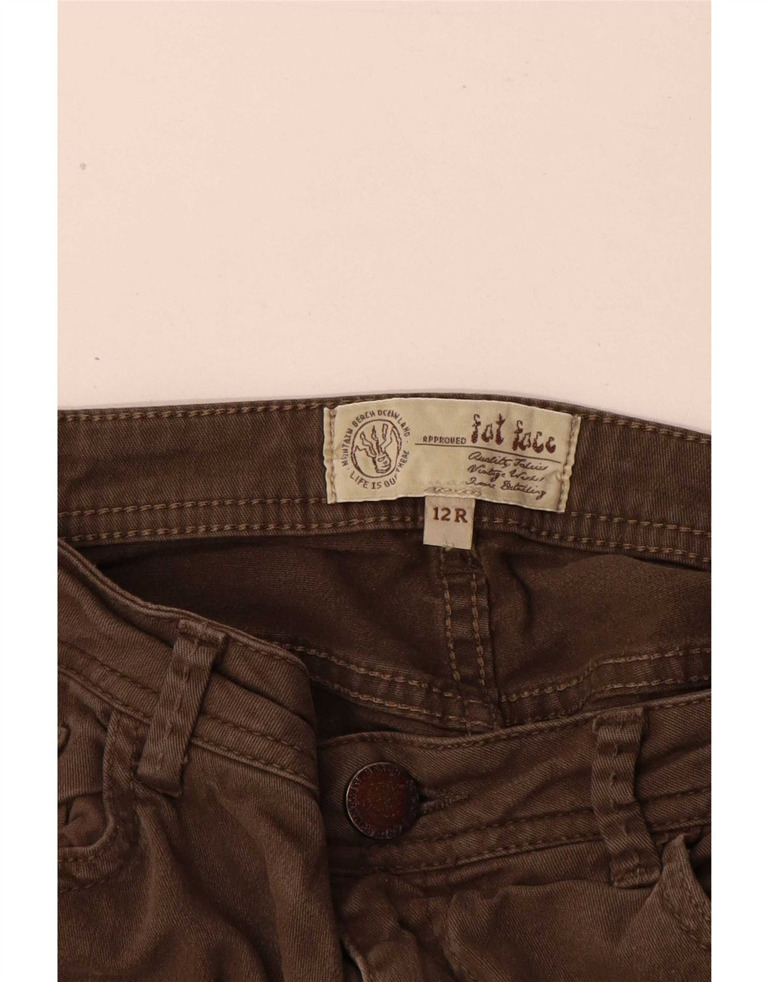 Jeans slim da donna Fat Face UK 12 medio W28 L30 cotone kaki