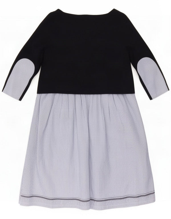 Cos Abito basic da donna con maniche a 3/4 UK 6 XS Cotone gessato blu navy