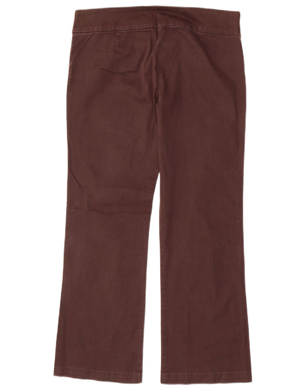 Zara Womens Bootcut Casual Trousers EU 40 Medium W30 L27 Brown Cotton