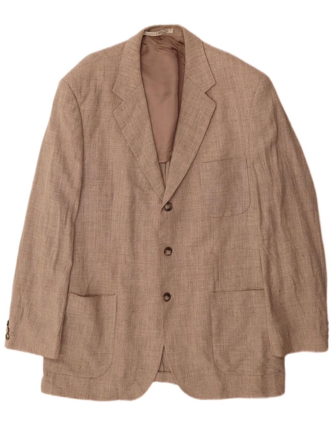 Giacca blazer a 3 bottoni Marks & Spencer da uomo UK 42 grande lino beige