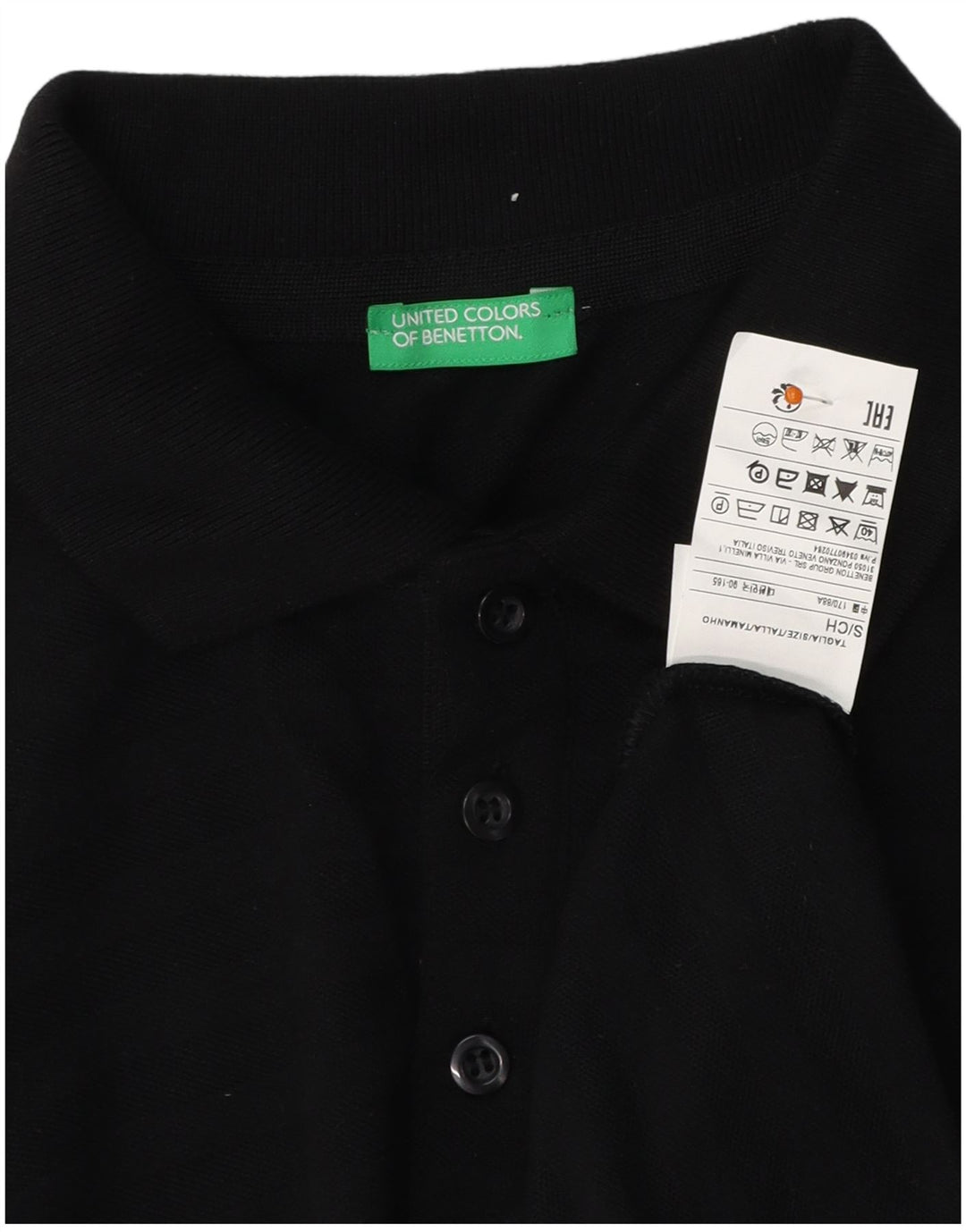 Polo Uomo BENETTON Piccola in Cotone Rigato Nero