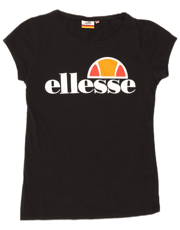 T-shirt grafica da donna Ellesse Heritage Top UK 14 grande nera