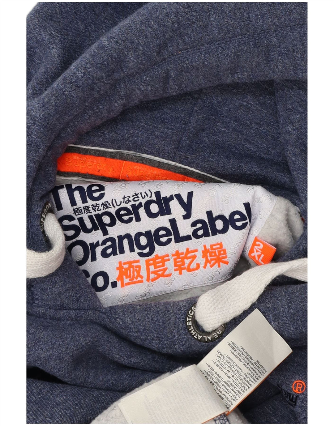 Maglione con cappuccio da uomo SUPERDRY 2XL cotone chiazzato blu