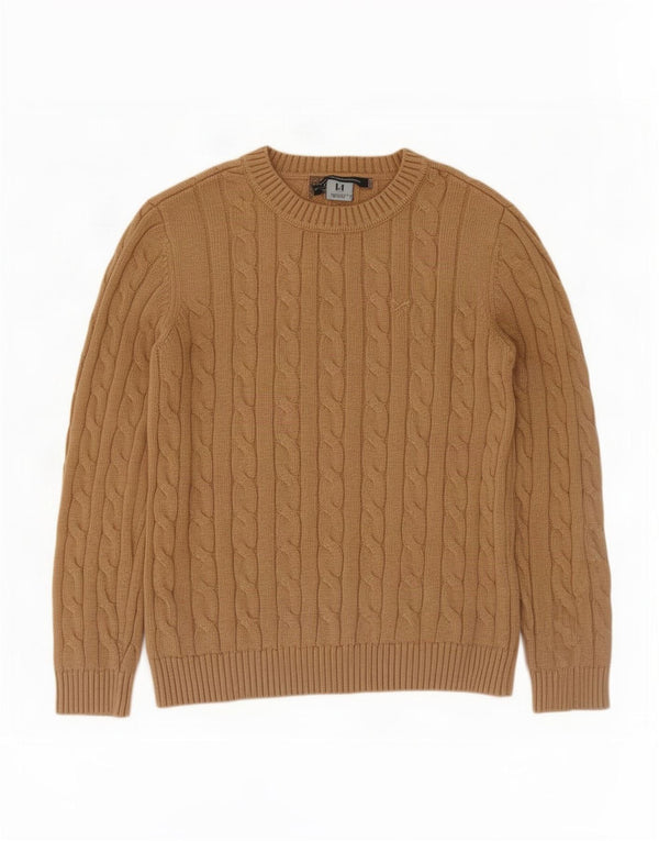 Crew Clothing Maglione da donna con scollo a barca UK 14 Grande cotone beige