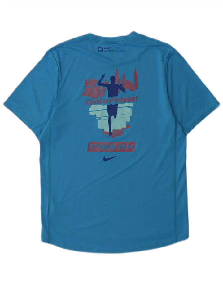 T-shirt grafica Nike Dri Fit da uomo, piccola, blu