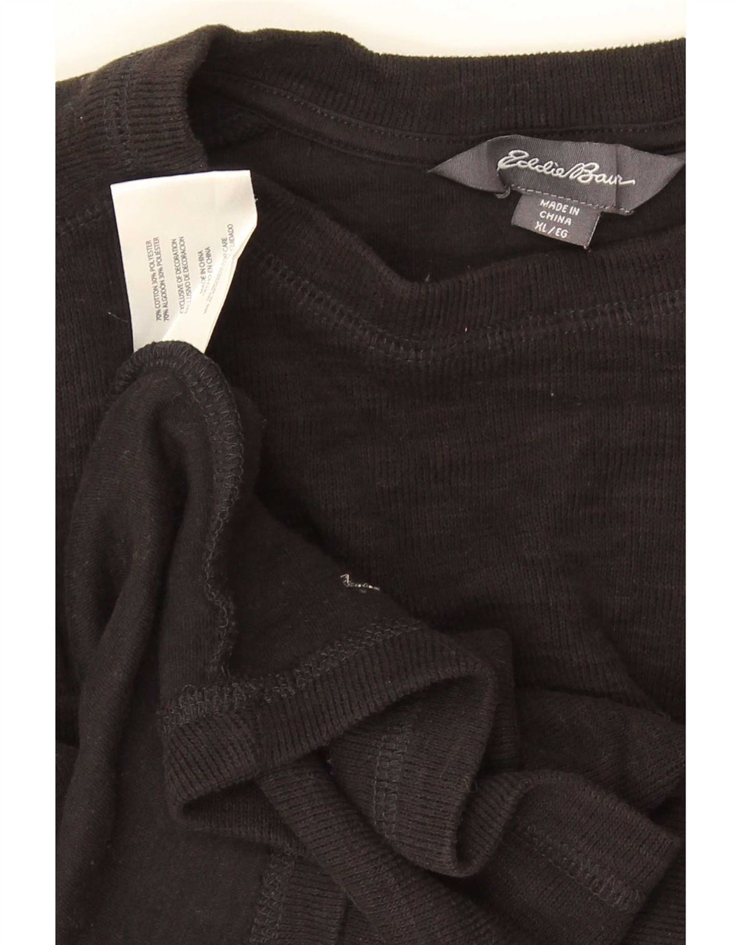 Eddie Bauer Maglia da uomo a maniche lunghe XL in cotone nero