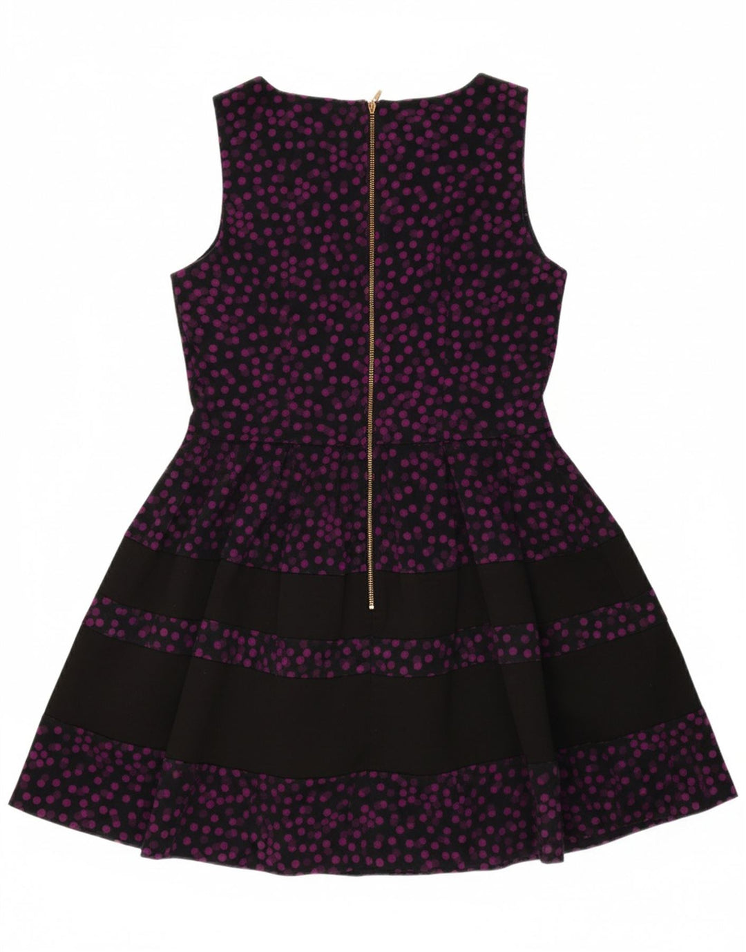 CLOSET Womens Sleeveless A-Line Dress UK 12 Medium Black Polka Dot Cotton