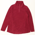 EDDIE BAUER Womens Zip Neck Fleece Jumper UK 16 Large Red Polyester Vintage Eddie Bauer and Second-Hand Eddie Bauer from Messina Hembry 