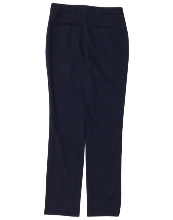 Pantaloni chino slim da donna REISS UK 8 piccoli W28 L31 cotone a quadri blu navy