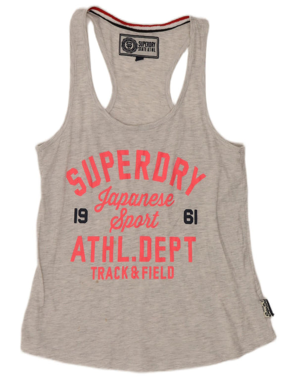 Canottiera grafica da uomo Superdry Small in poliestere chiazzato grigio