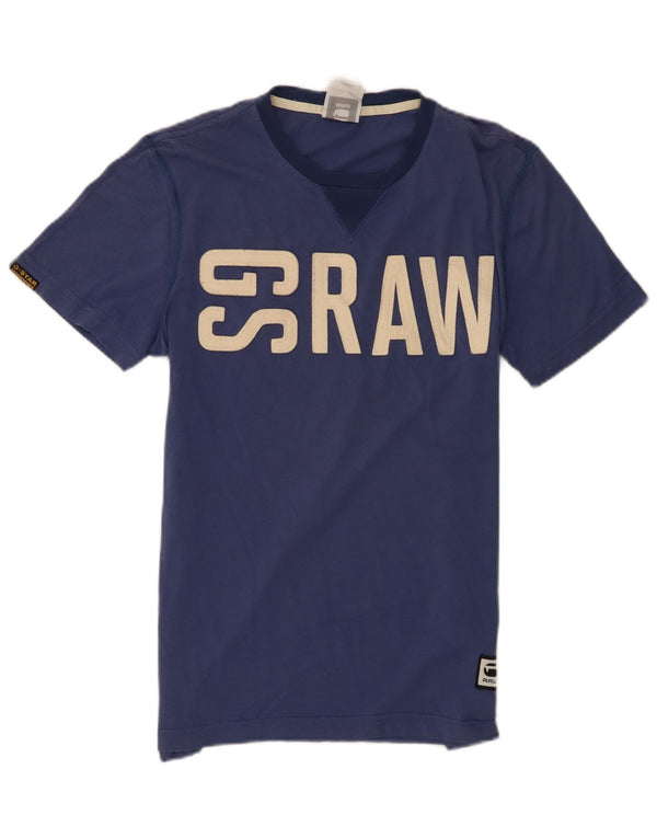 T-shirt grafica da uomo G-Star Top in cotone blu navy medio