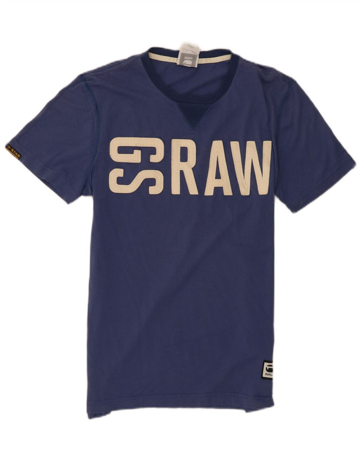 T-shirt grafica da uomo G-Star Top in cotone blu navy medio