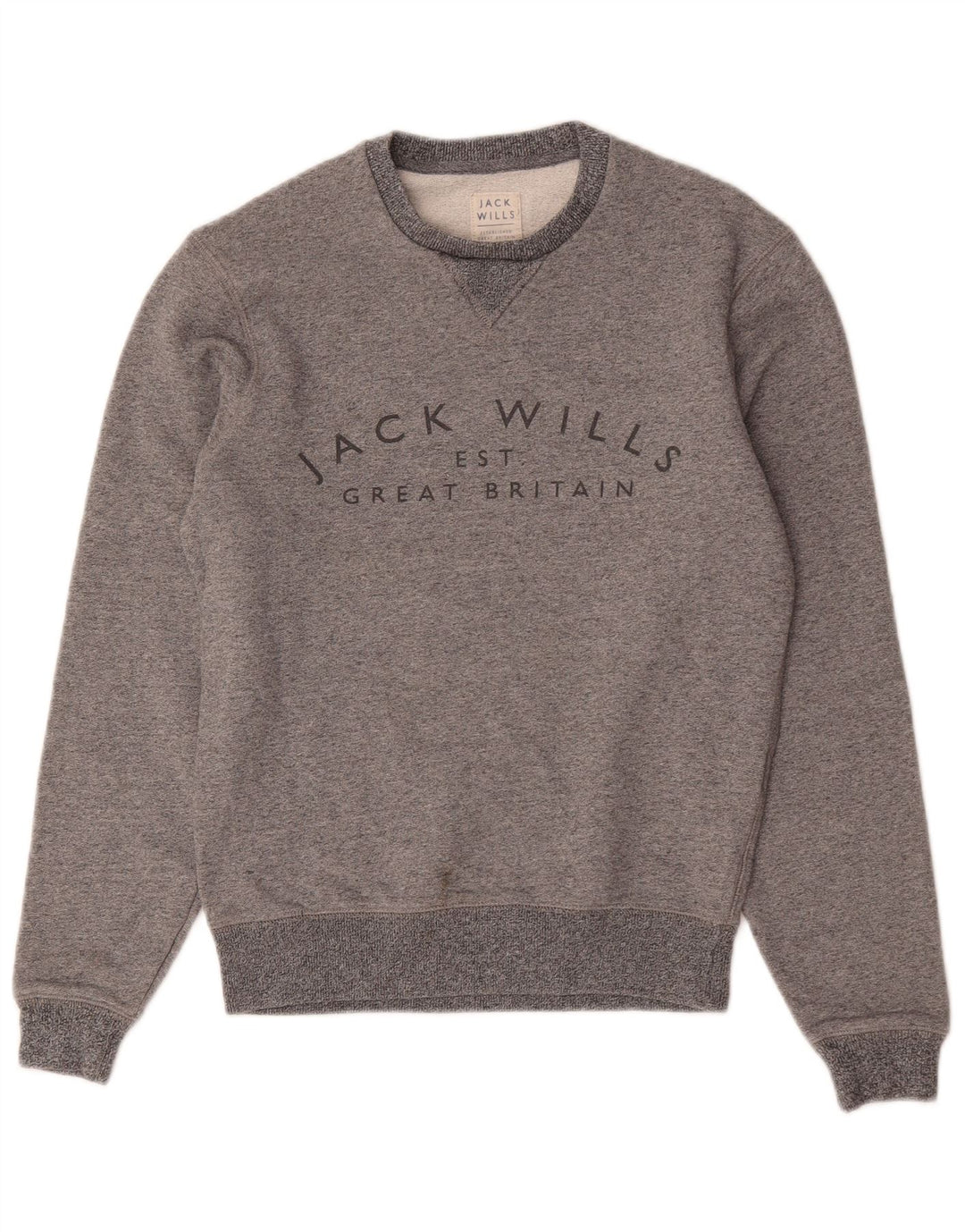 Felpa grafica da uomo Jack Wills Maglione XS Cotone chiazzato grigio