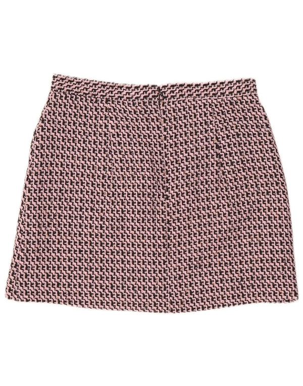 Topshop Minigonna da donna UK 14 Grande W32 Rosa Chevron Poliestere