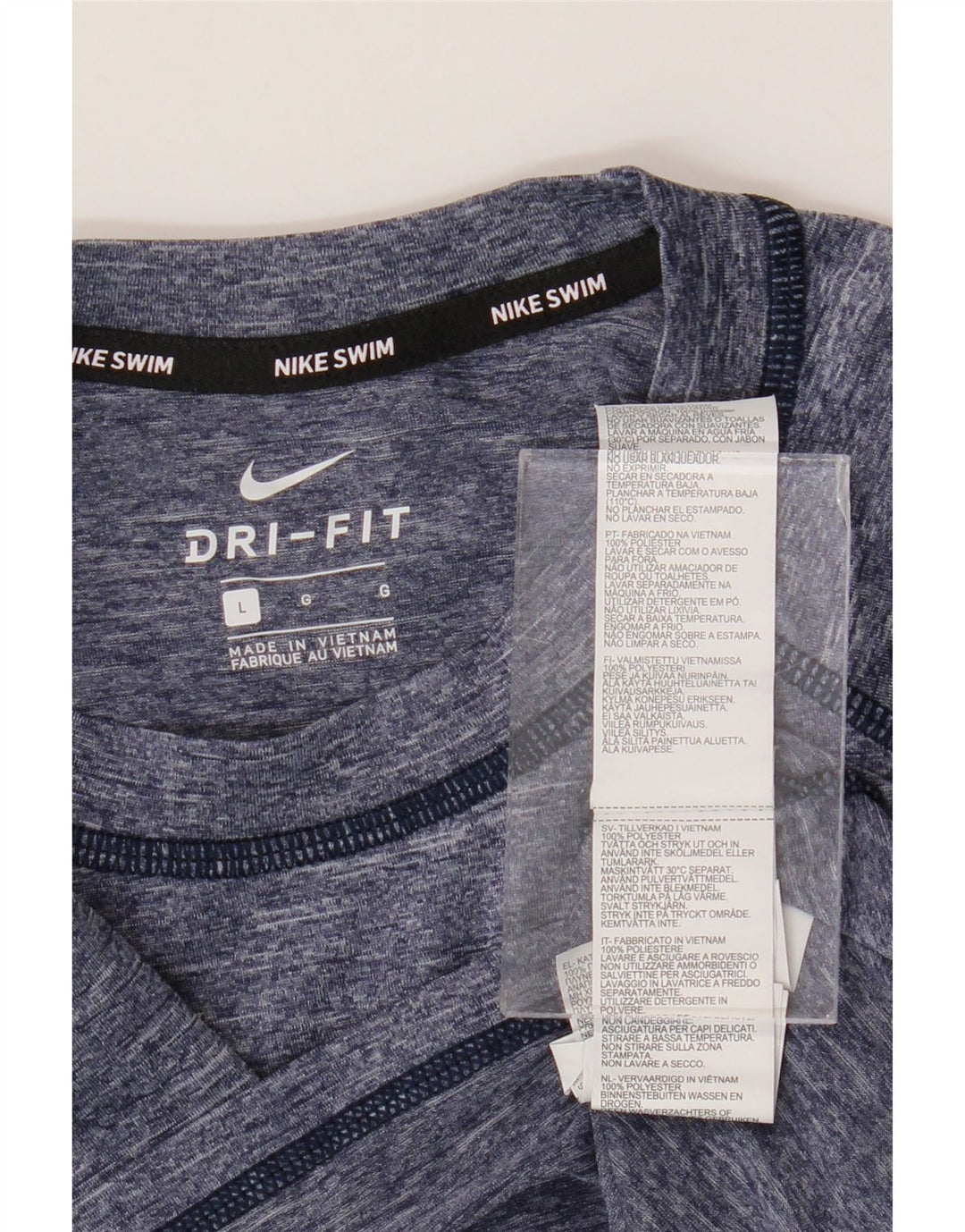 T-shirt Nike Dri Fit da uomo, taglia grande, in poliestere screziato blu navy