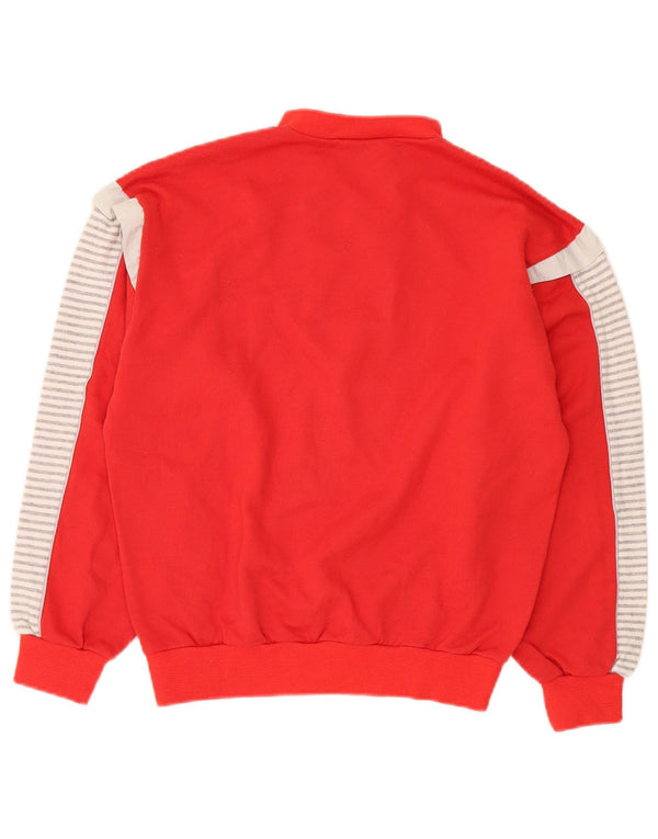 Maglione da uomo Lotto con bottoni e collo piccolo in cotone color block rosso