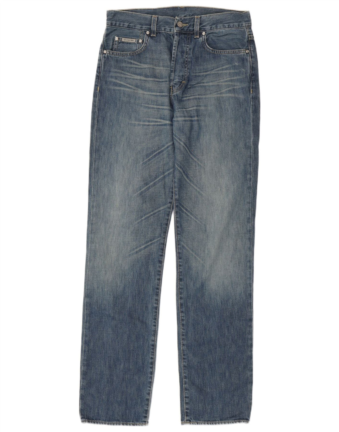 Jeans dritti da uomo Calvin Klein W30 L34 cotone blu